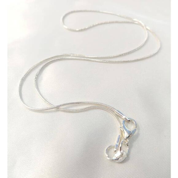 Sterling Silver 925 Plated 18 Inch Snake Chain Necklace New Thin 1/16th" Wide - Picture 1 of 1